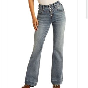 COPY - Rock & Roll Denim | HIGH RISE EXTRA STRETCH BUTTON FLY TROUSER JEANS